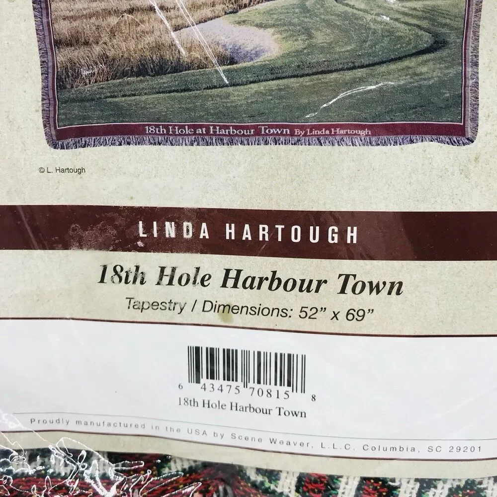 Tapestry Throw Blanket Linda Hartough 18th Hole Harbour Town 52x69 Inches